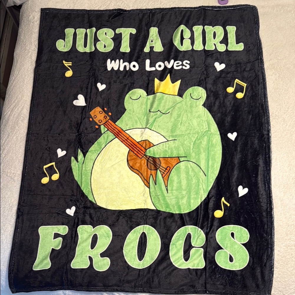 Black and Green Frog Blanket